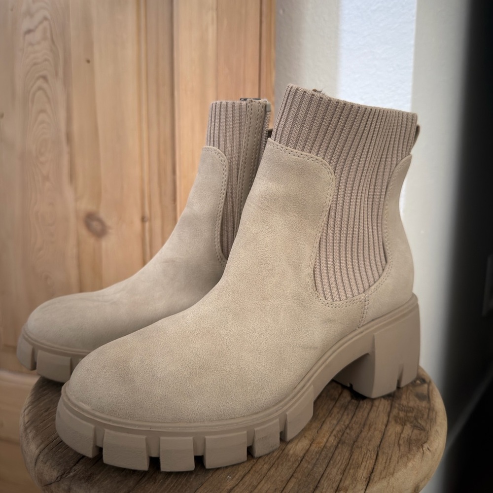 Target Taupe Chunky Chelsea Ankle Boots